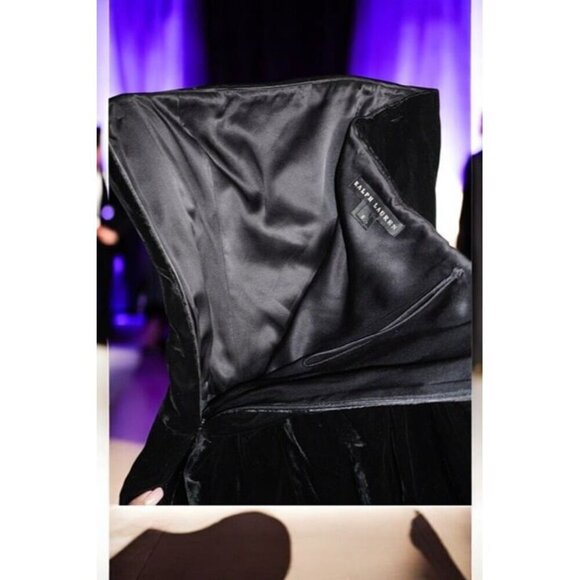 Vintage Black Velvet Bubble Dress - Strapless - Size 8 - Union Made in USA - Picture 8 of 12